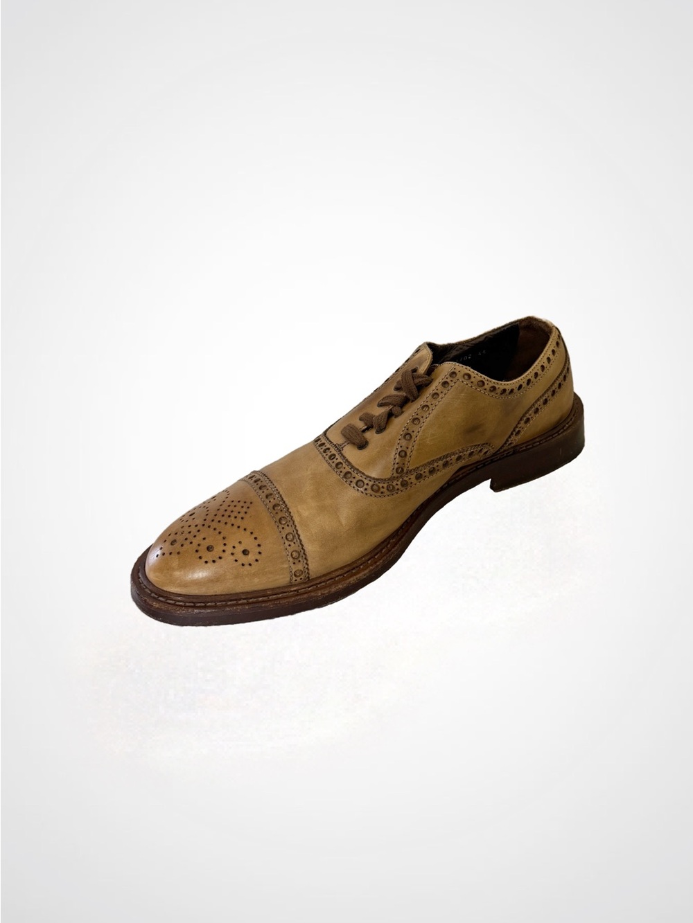 Men's Classic Brown Full-Grain Brogue Oxford Shoes